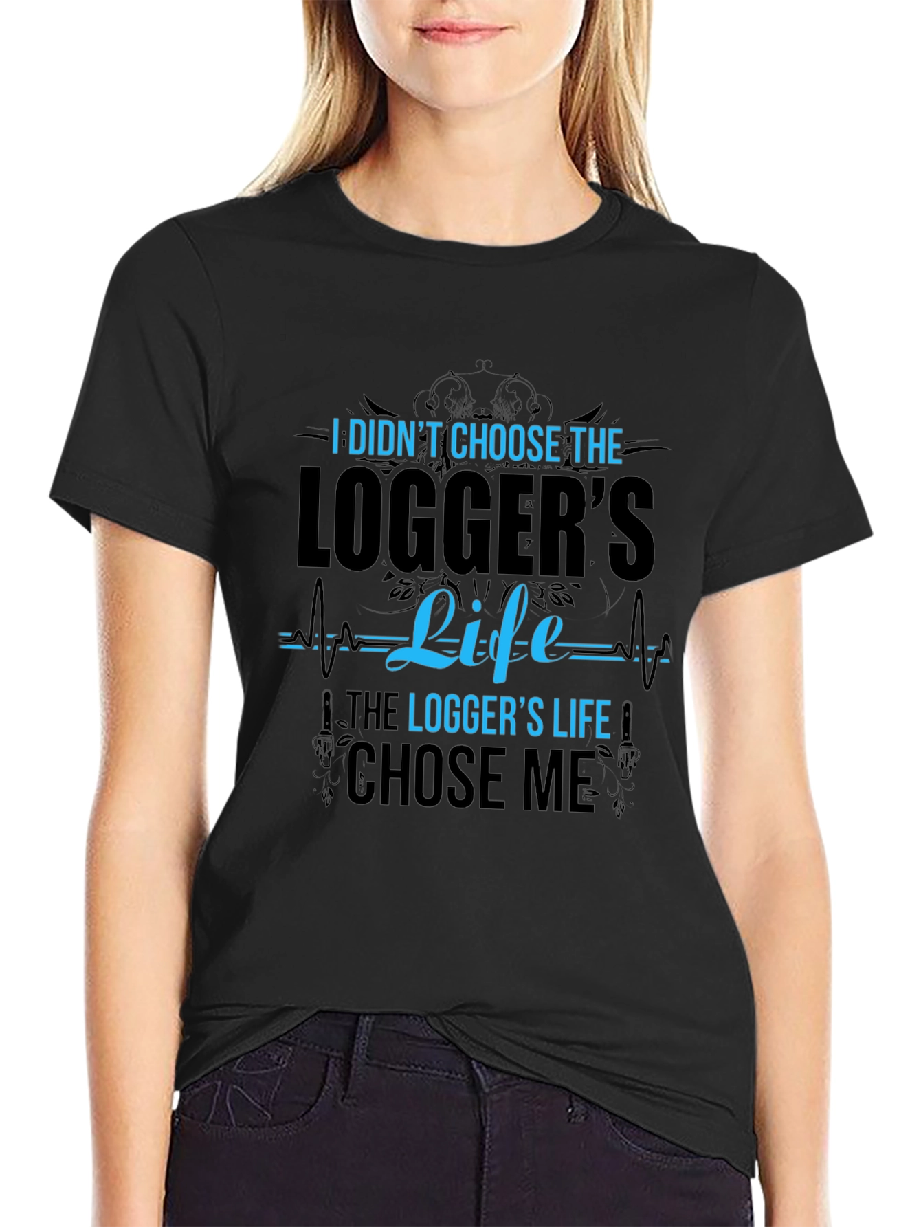 Loggers Life Black Cotton Graphic Tee
