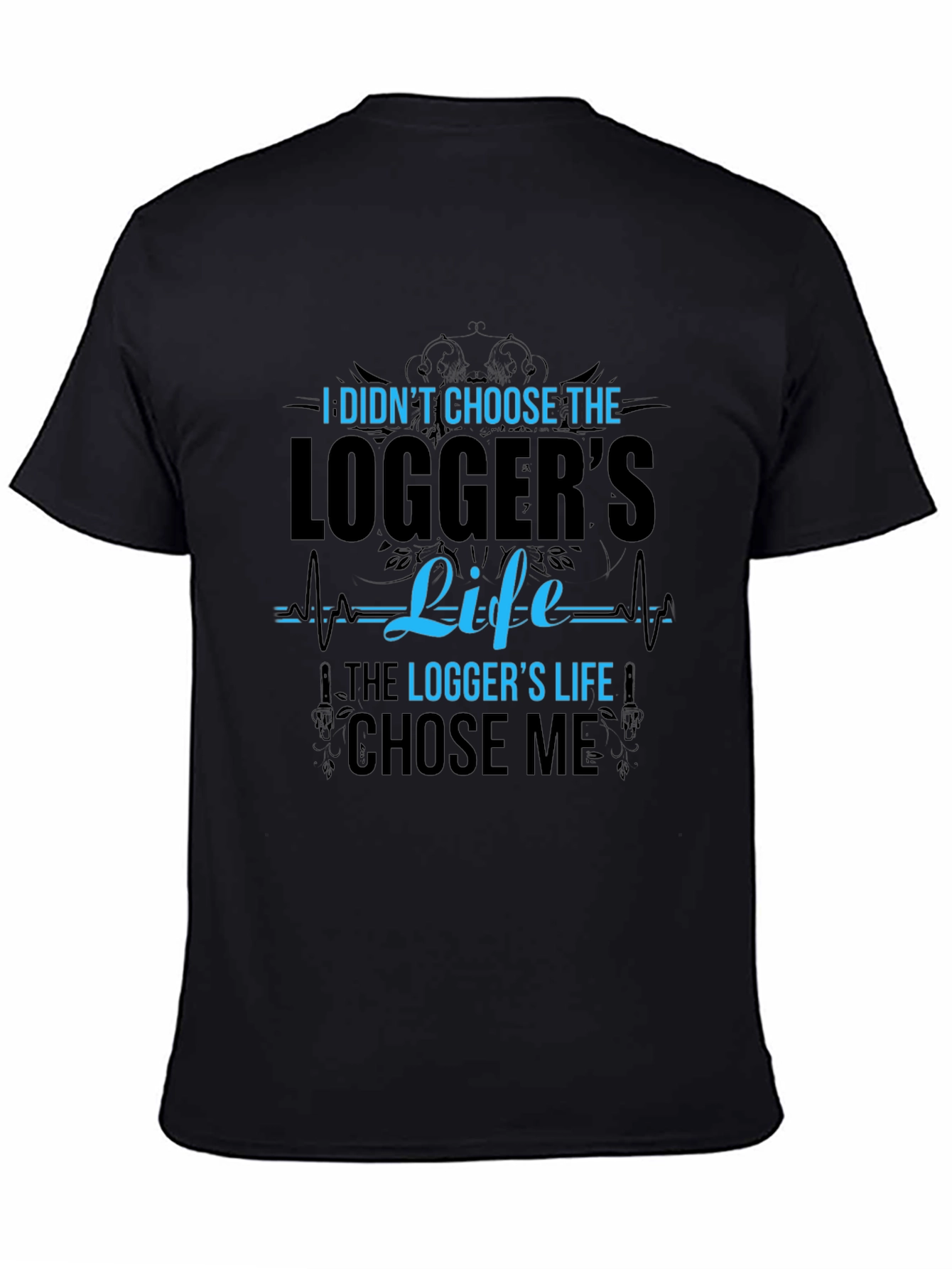 Loggers Life Black Cotton Graphic Tee