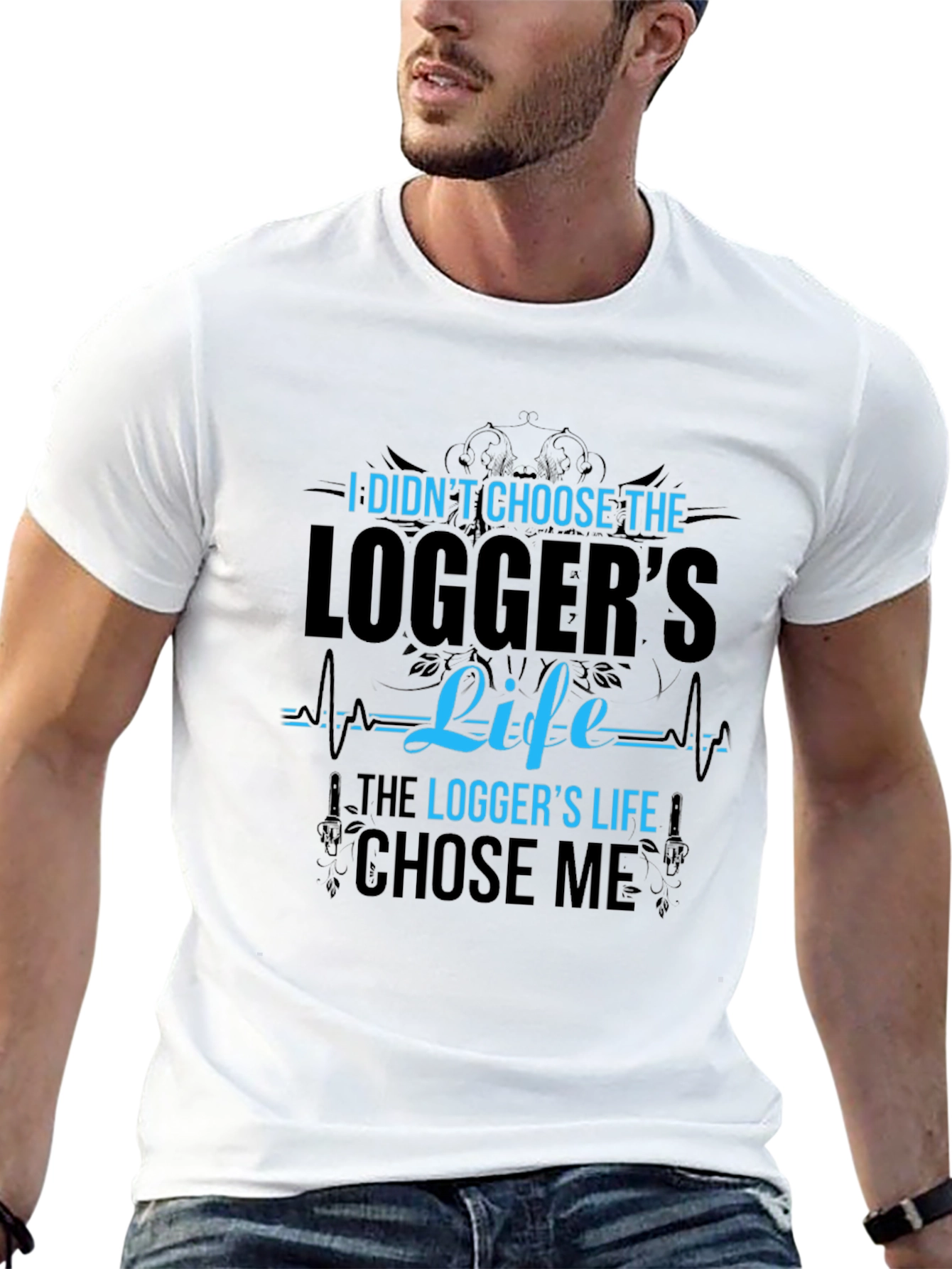 Loggers Life Black Cotton Graphic Tee