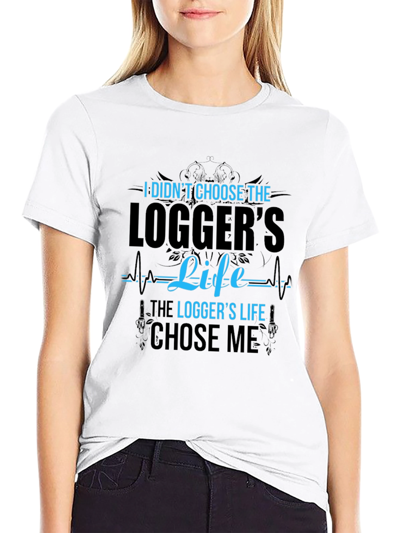 Loggers Life Black Cotton Graphic Tee