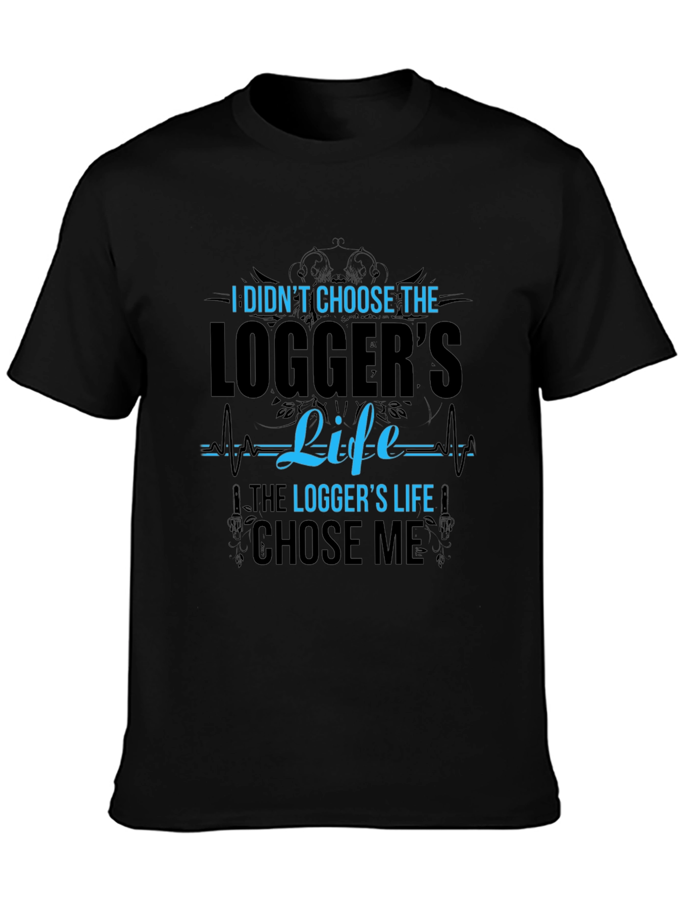 Loggers Life Black Cotton Graphic Tee
