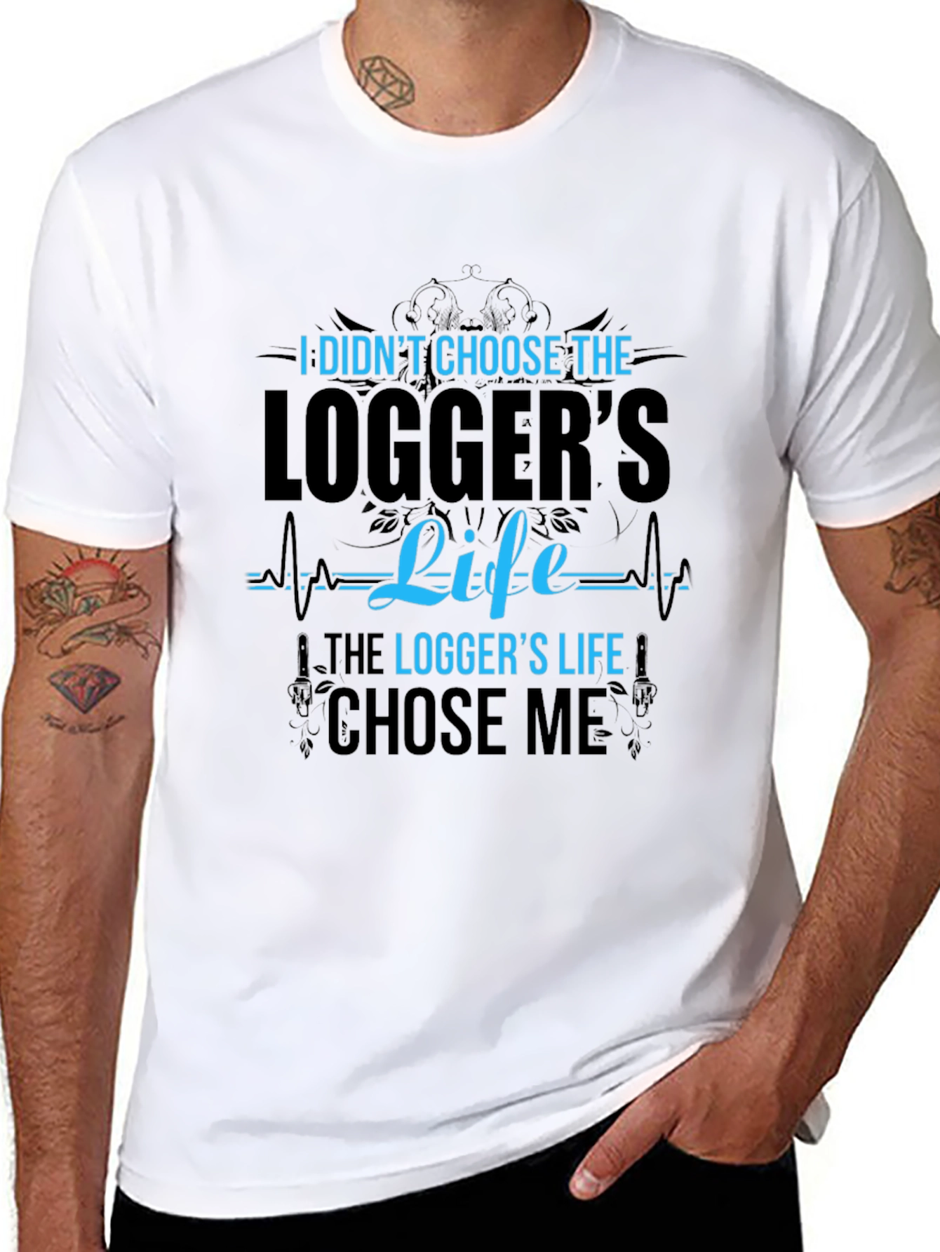 Loggers Life Black Cotton Graphic Tee