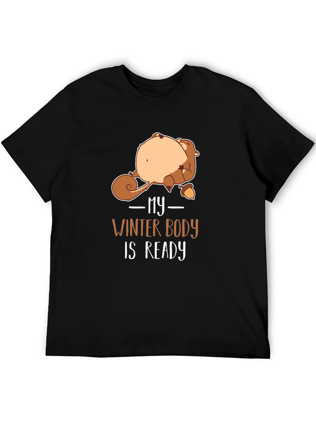 Funny Winter Body Ready Squirrel Graphic T-Shirt