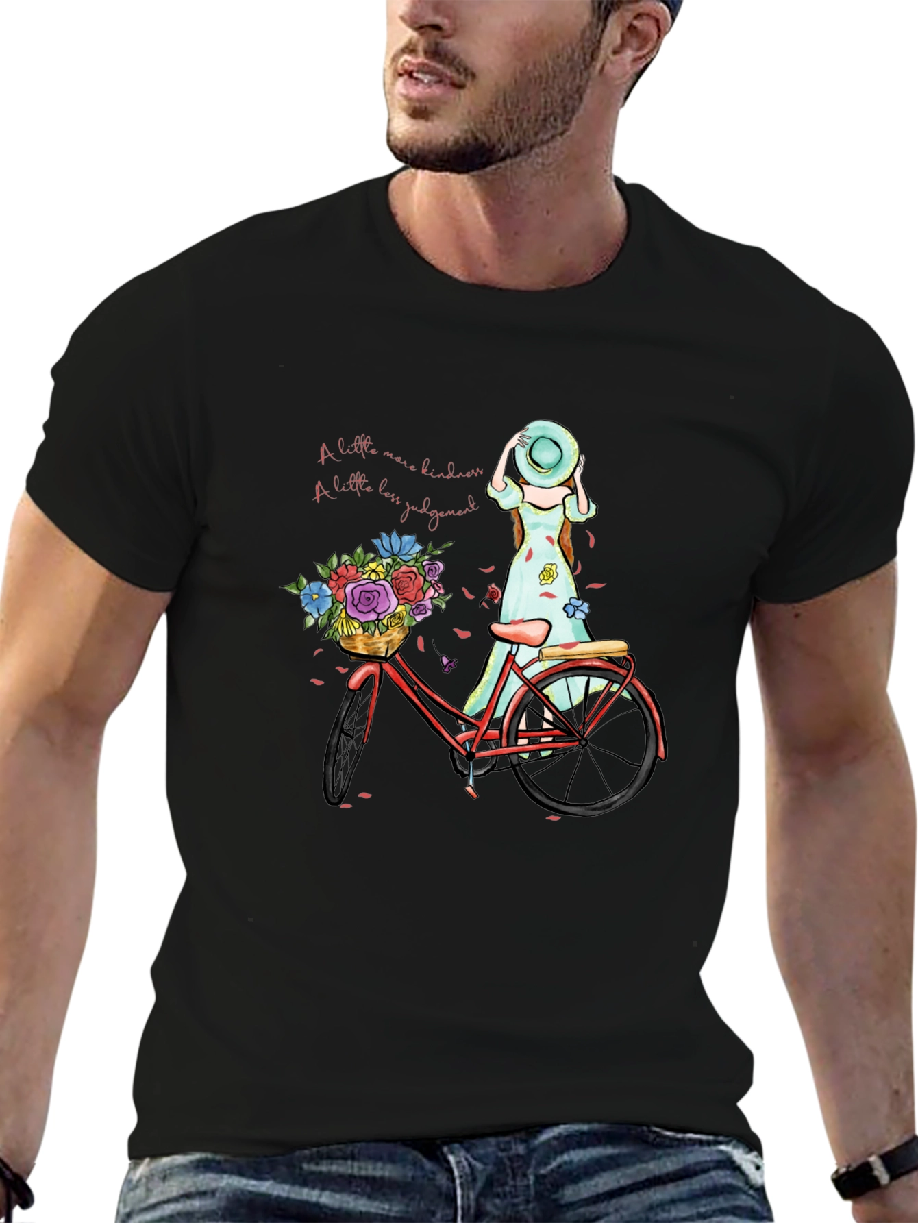 Kindness Bicycle Graphic Tee - Casual Comfort