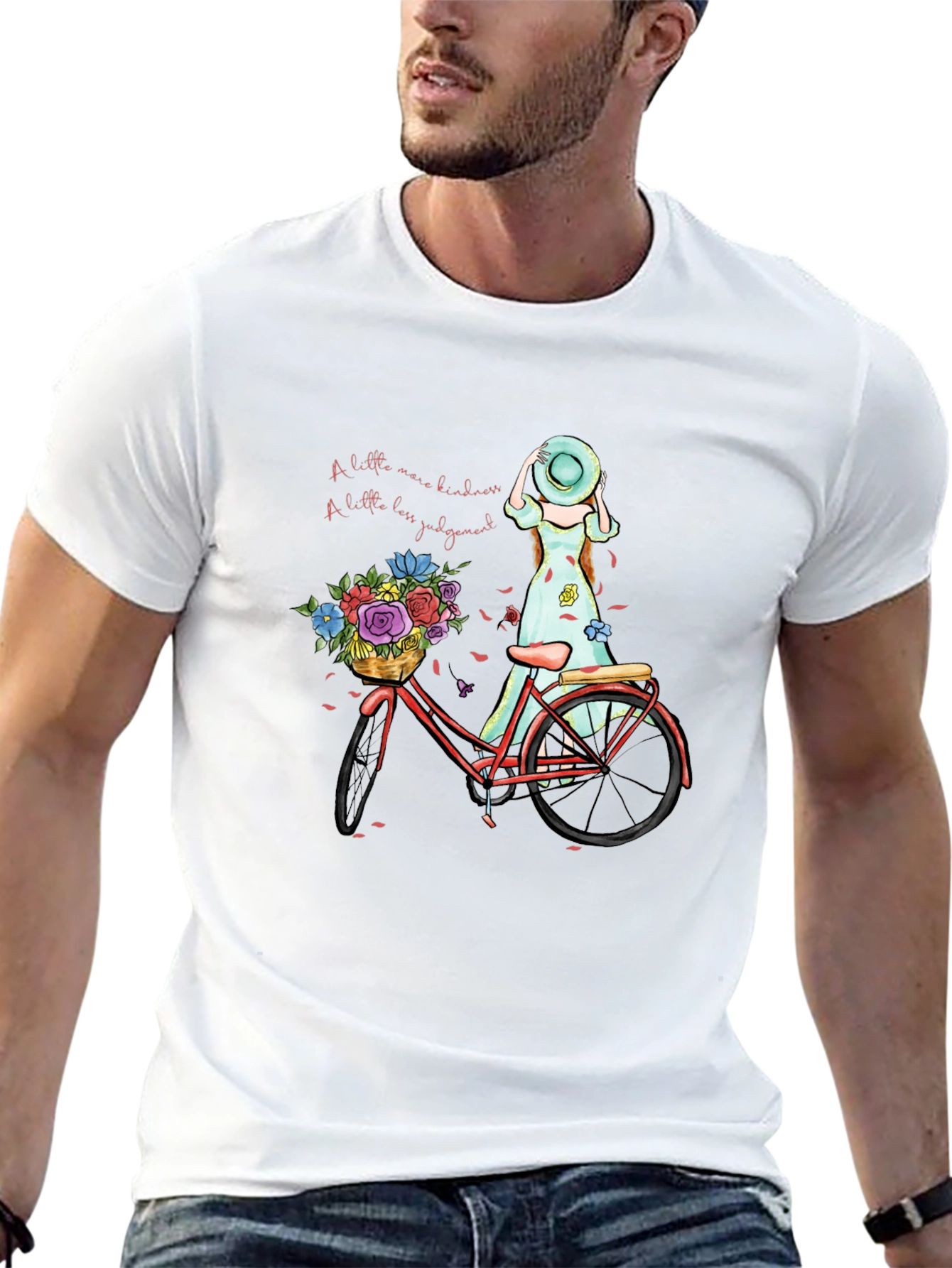 Kindness Bicycle Graphic Tee - Casual Comfort