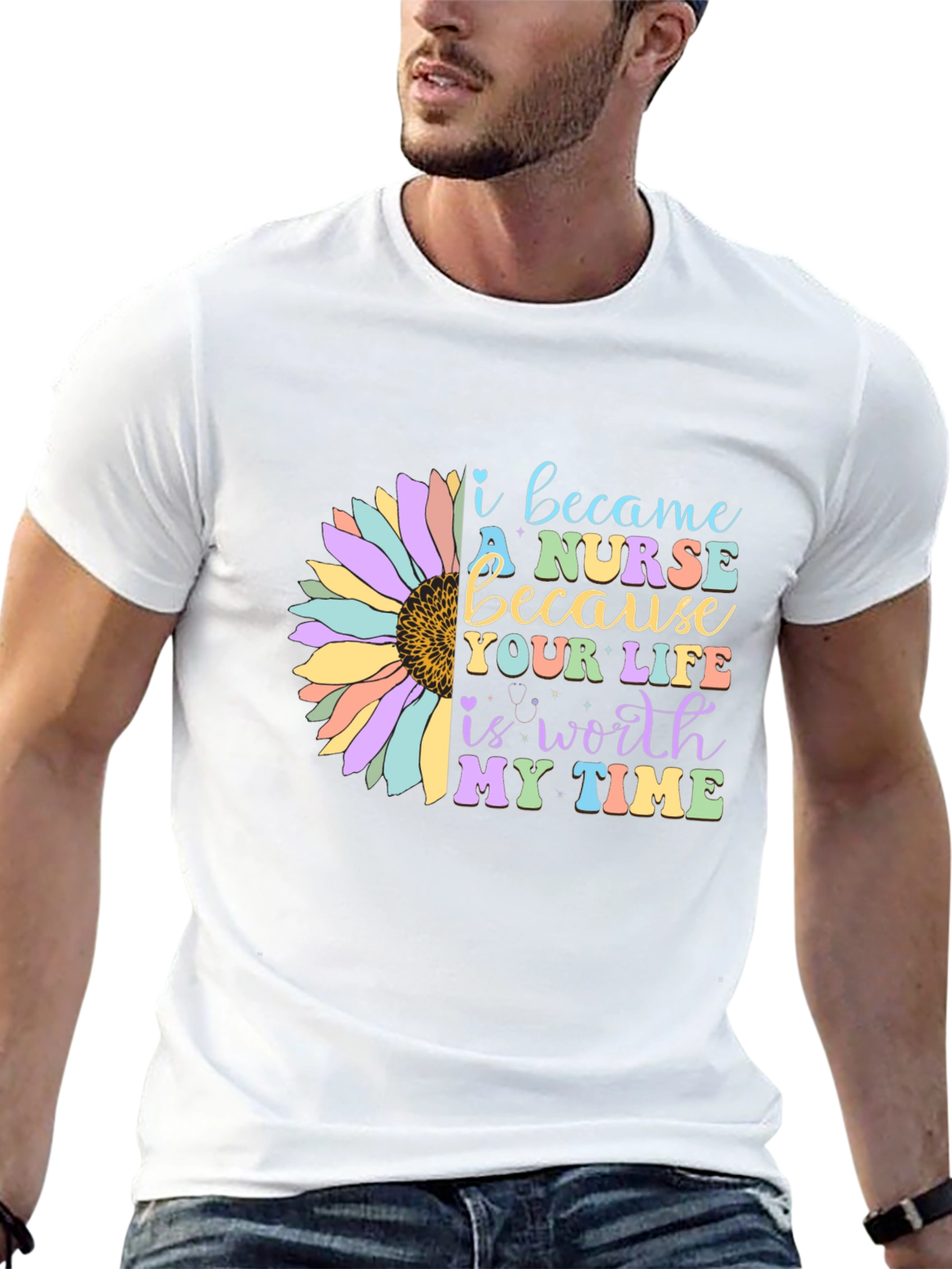 Nurse Sunflower Tee: Worth My Time Graphic T-Shirt
