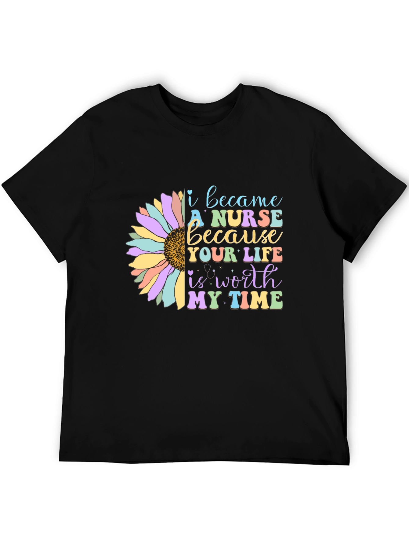 Nurse Sunflower Tee: Worth My Time Graphic T-Shirt