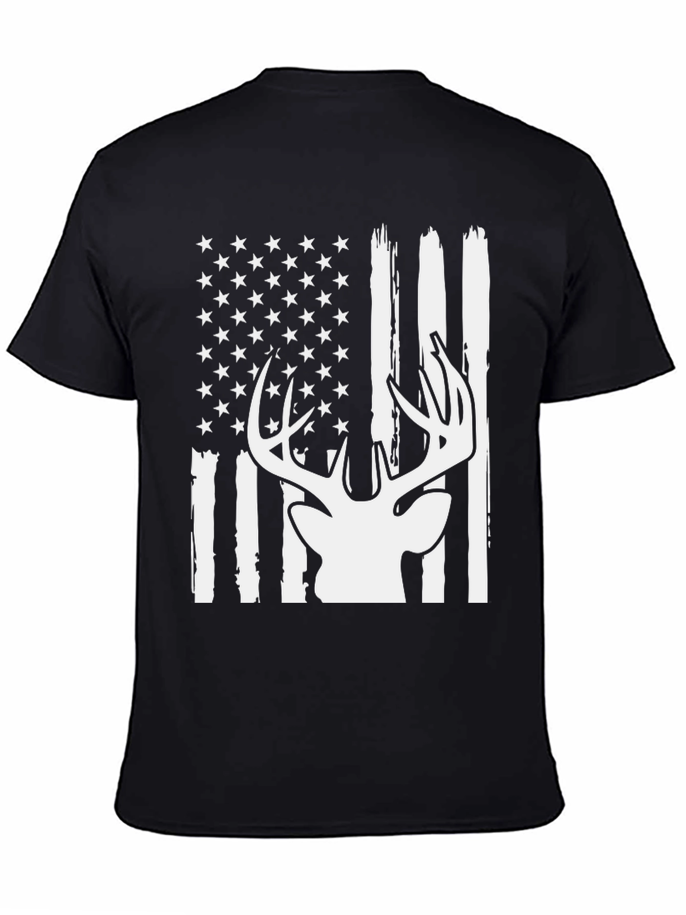 Deer Flag Graphic Tee - Patriotic Hunting Shirt