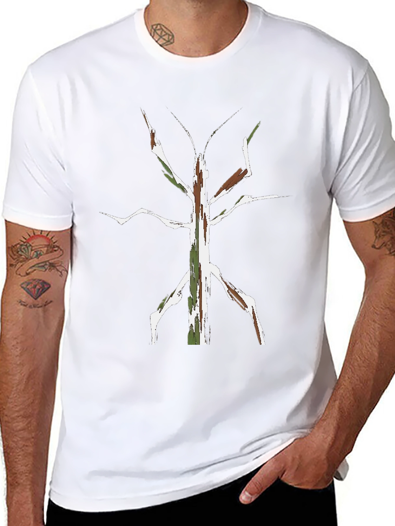 Stick Bug Camo Tee - Nature Inspired Graphic Shirt