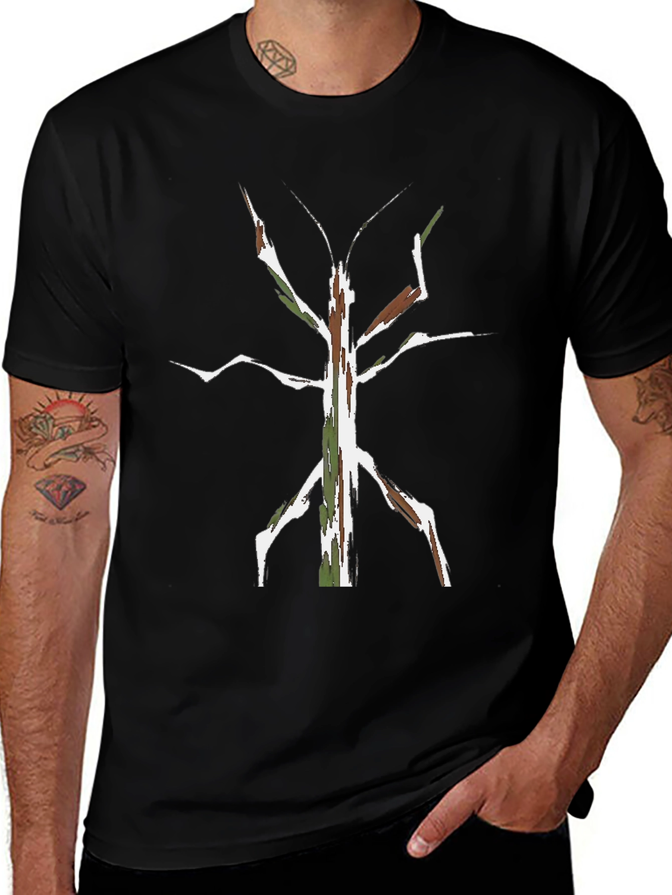 Stick Bug Camo Tee - Nature Inspired Graphic Shirt