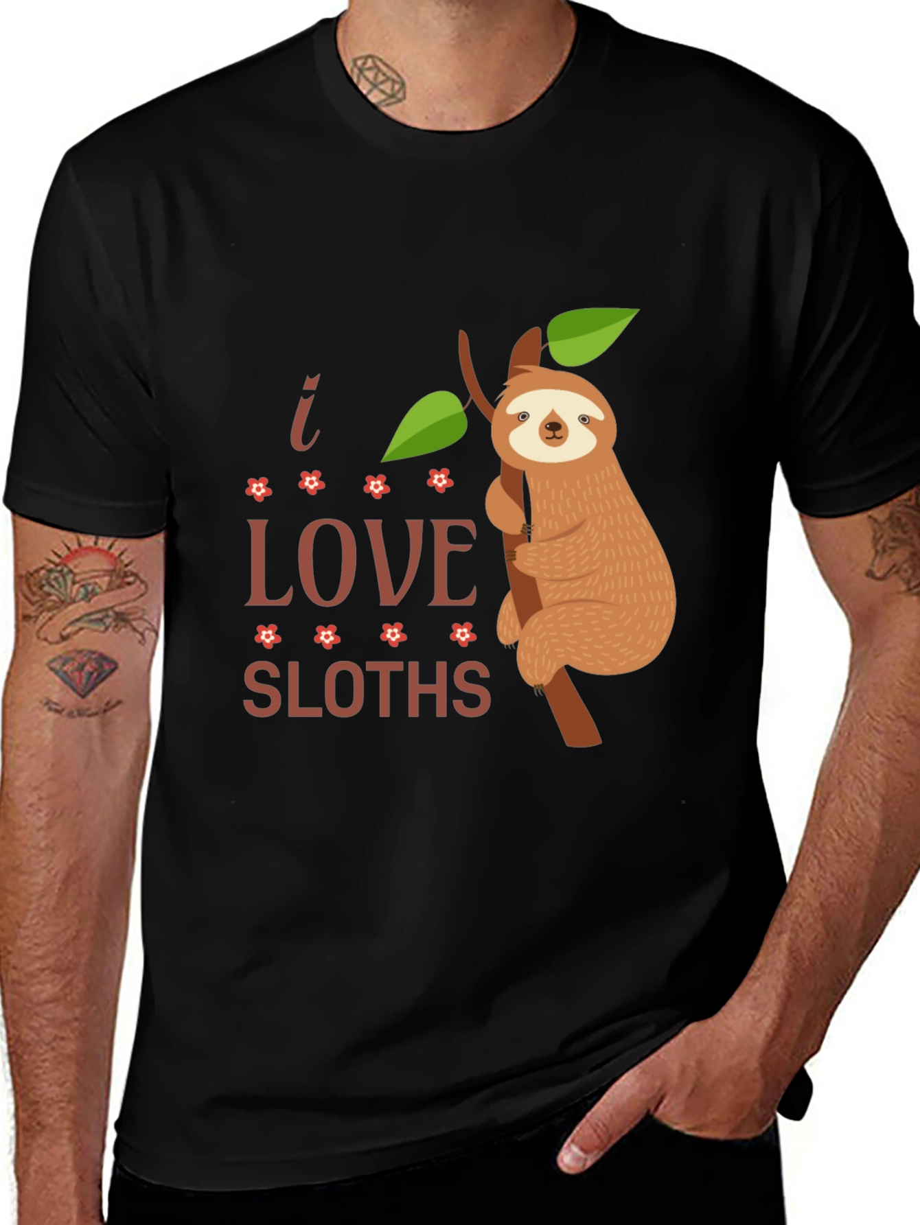 I Love Sloths T-Shirt Funny Sloth Tee