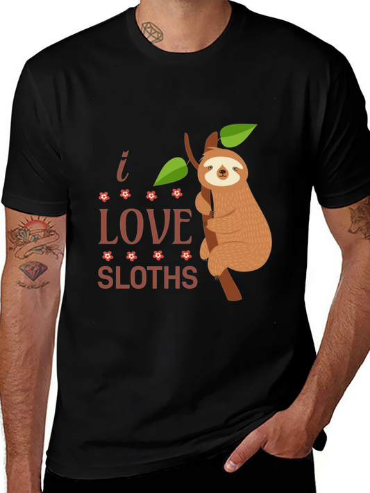 I Love Sloths T-Shirt Funny Sloth Tee