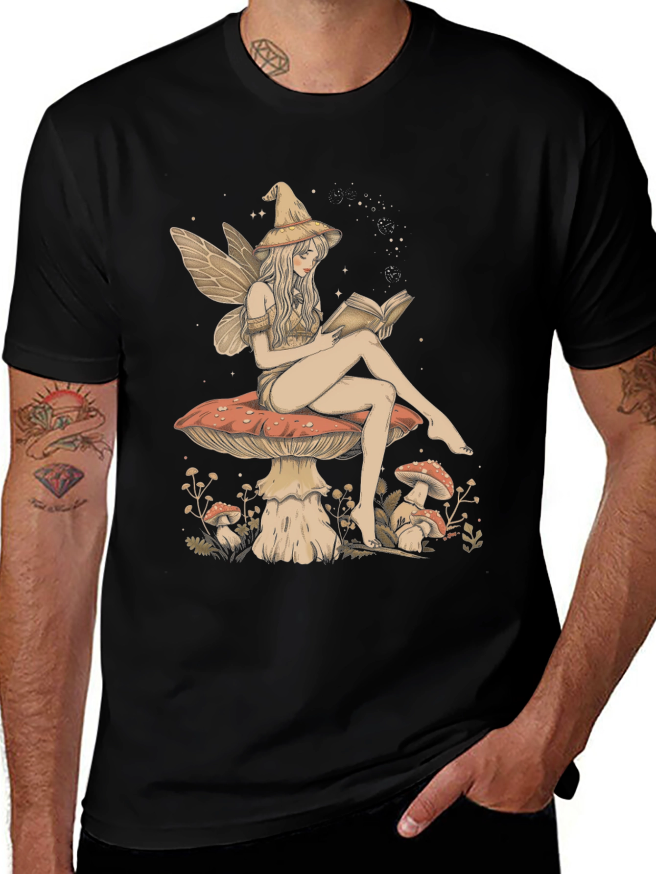 Fantasy Fairy Reading Book Graphic Tee