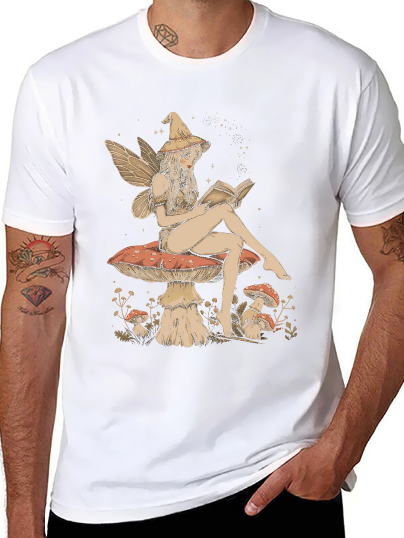 Fantasy Fairy Reading Book Graphic Tee