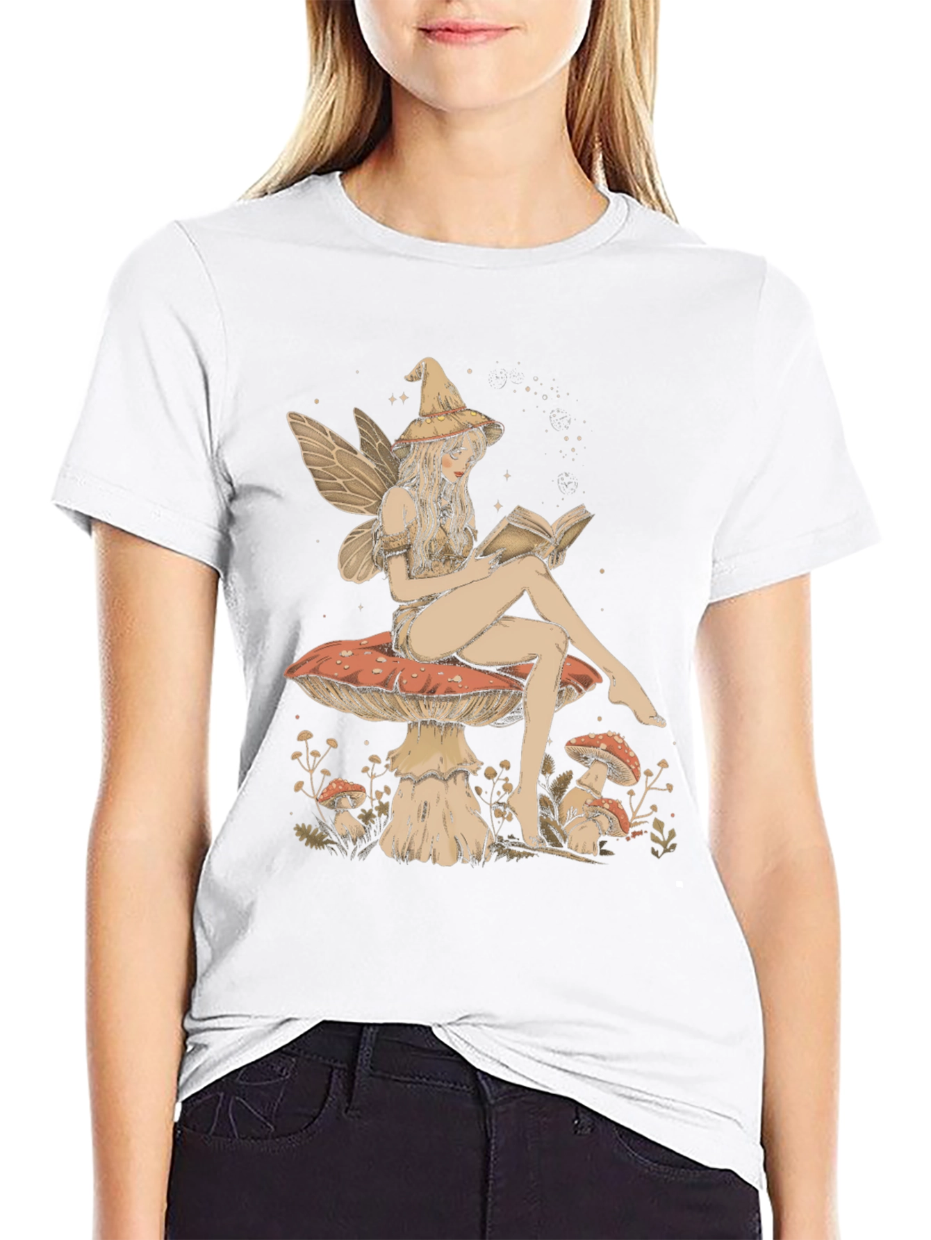 Fantasy Fairy Reading Book Graphic Tee