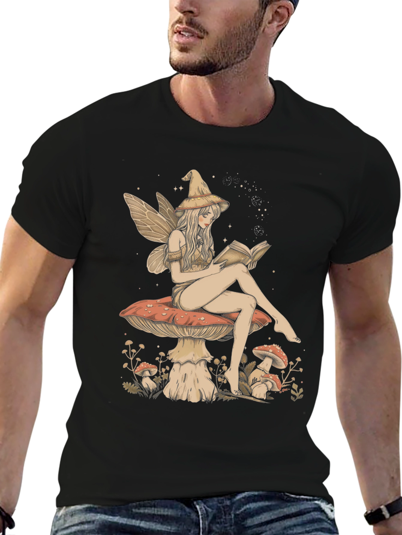 Fantasy Fairy Reading Book Graphic Tee