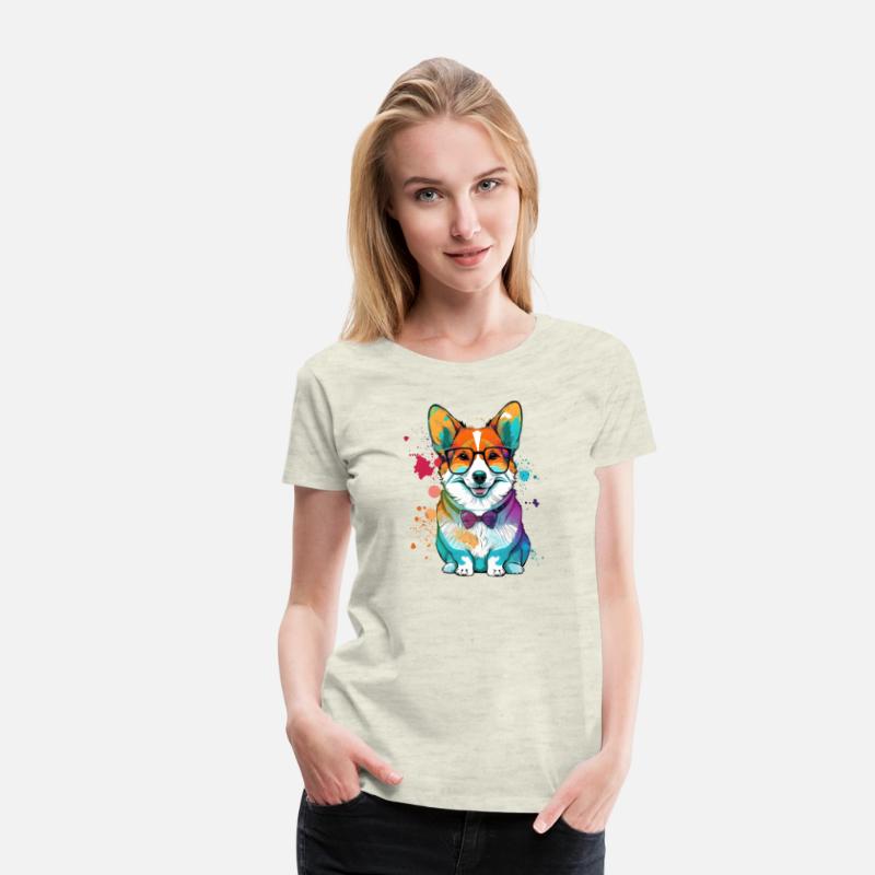 Colorful Kawaii Corgi Hipster