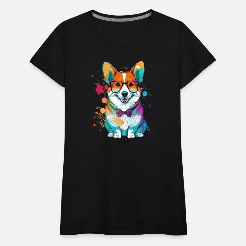 Colorful Kawaii Corgi Hipster