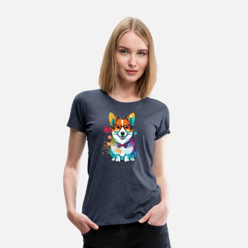 Colorful Kawaii Corgi Hipster