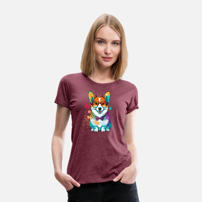 Colorful Kawaii Corgi Hipster