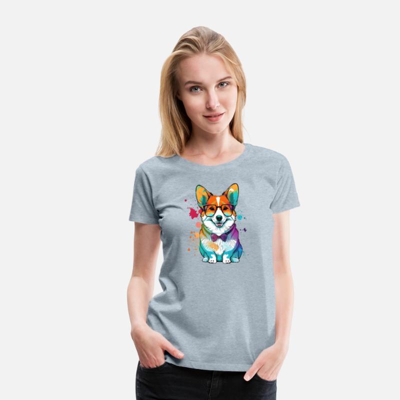 Colorful Kawaii Corgi Hipster