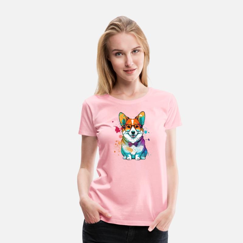 Colorful Kawaii Corgi Hipster