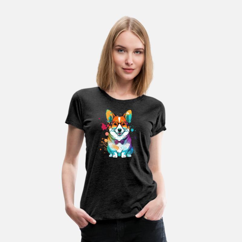 Colorful Kawaii Corgi Hipster