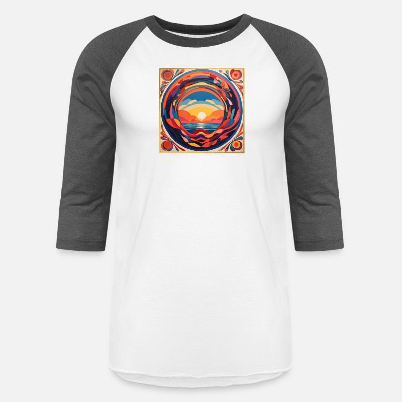 Colourful sunset circular graphic