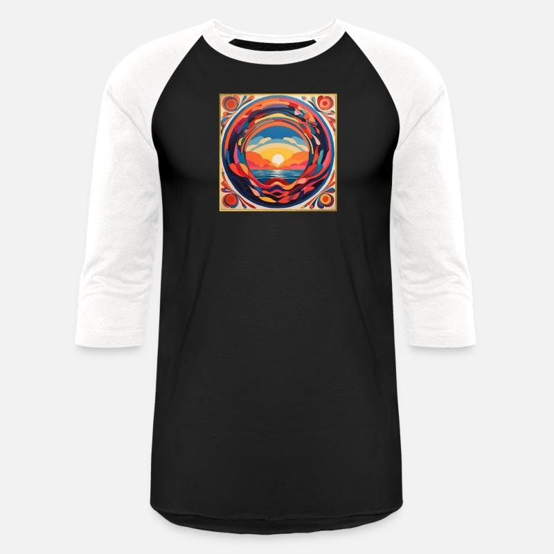 Colourful sunset circular graphic