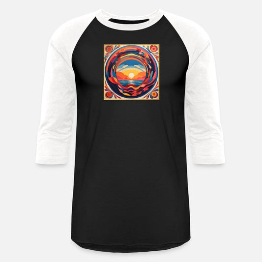 Colourful sunset circular graphic