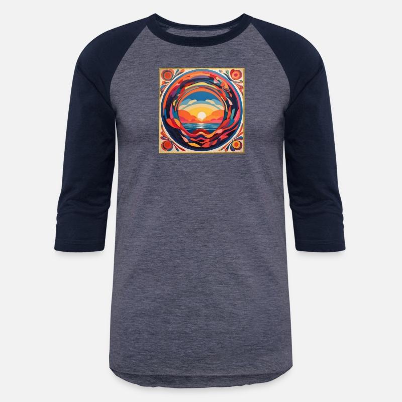 Colourful sunset circular graphic