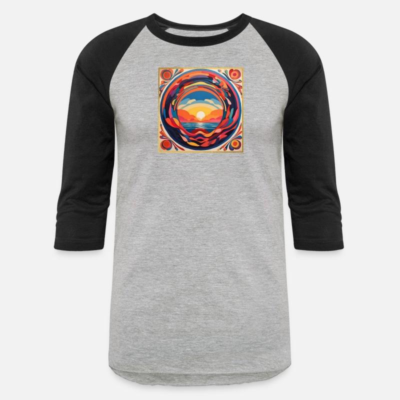 Colourful sunset circular graphic