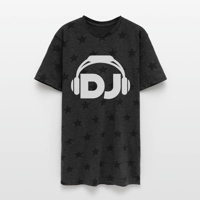 Cool DJ headphones music party text lettering logo