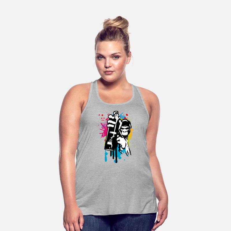 cool street art gorilla sprayer in graffiti style