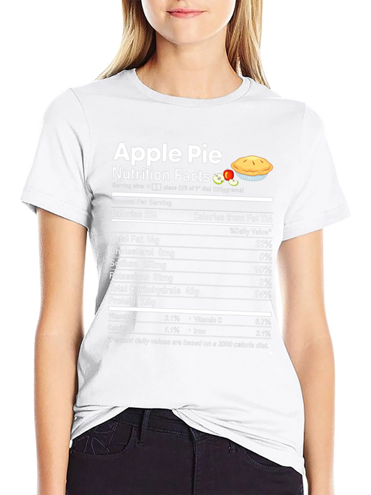 Apple Pie Nutrition Facts Funny T-Shirt