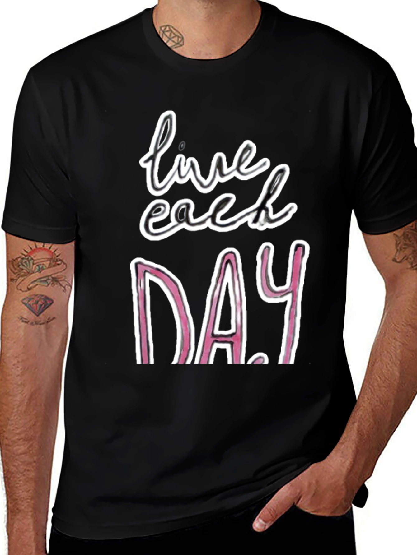 Live Each Day Graphic Tee - Black