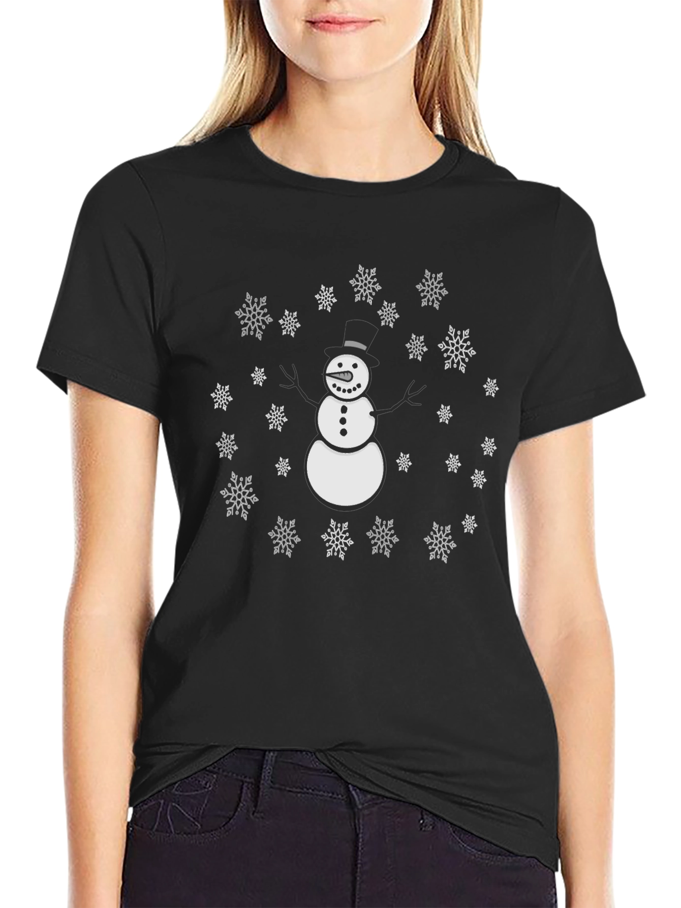 Snowman Snowflake Graphic Tee
