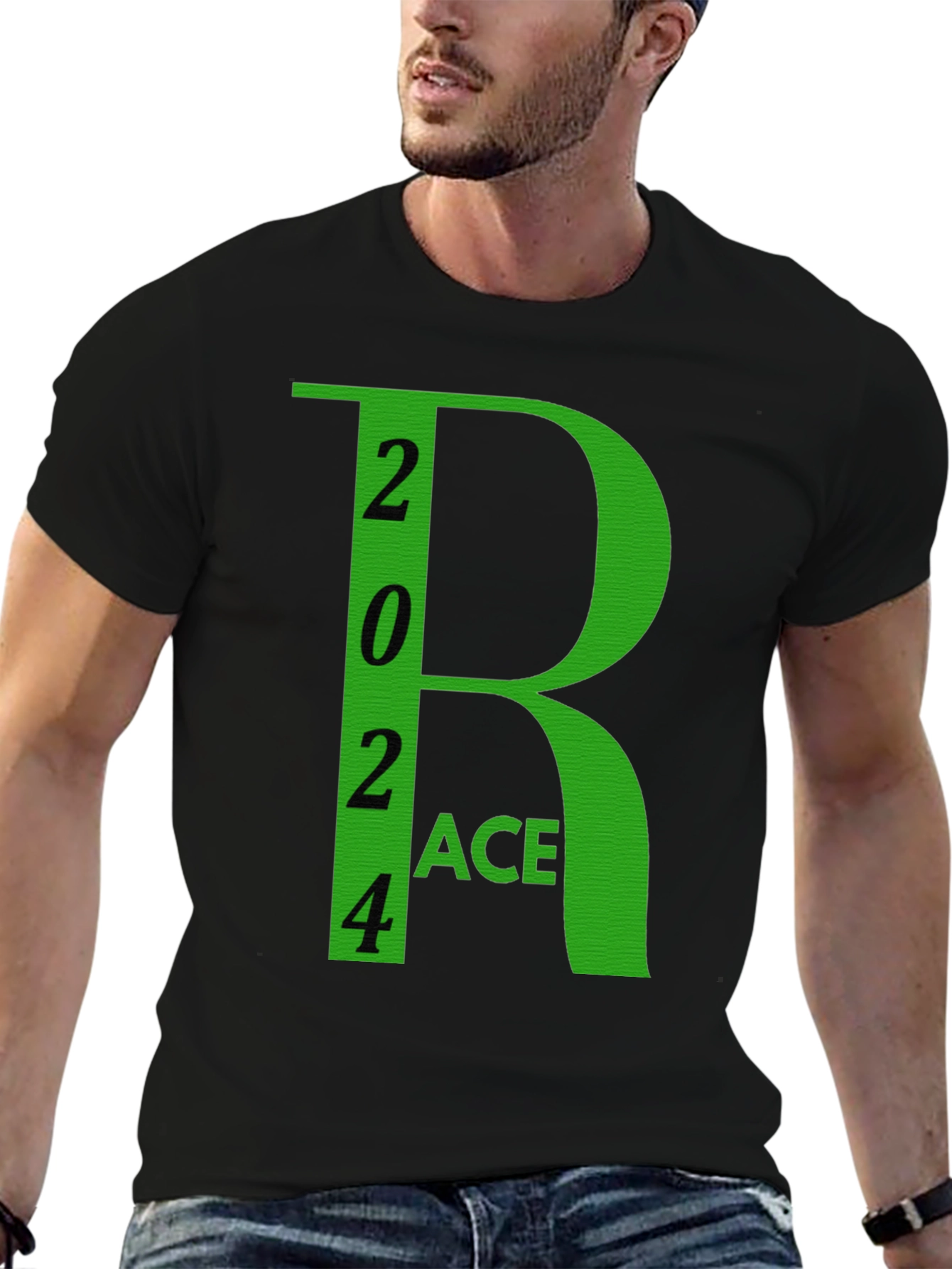 2024 Race Black Cotton Graphic Tee