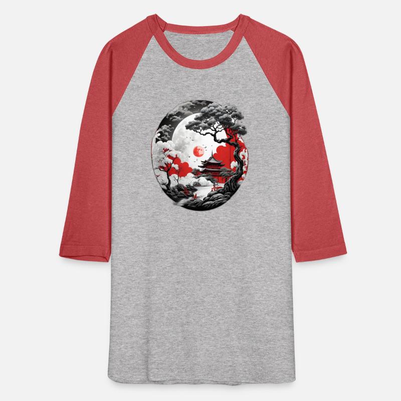 Create cool Asian Design red white blac with tress