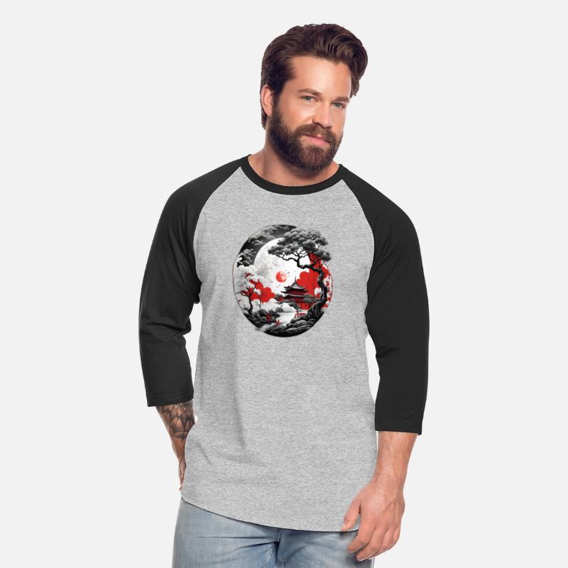 Create cool Asian Design red white blac with tress