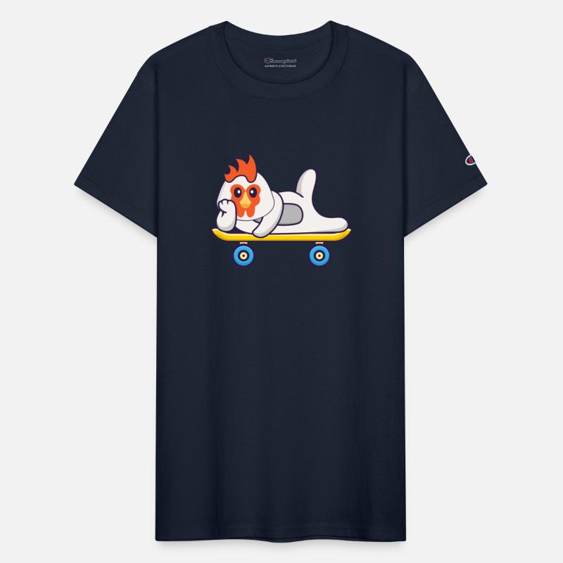 Cute Chicken Lying On A Skateboard