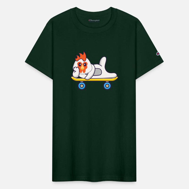 Cute Chicken Lying On A Skateboard