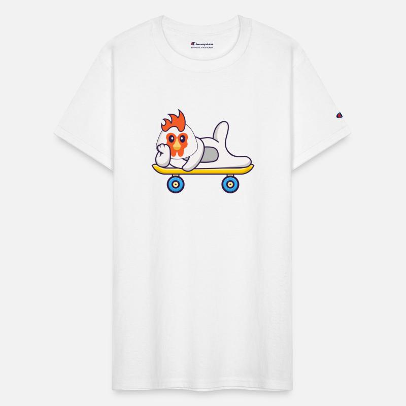 Cute Chicken Lying On A Skateboard