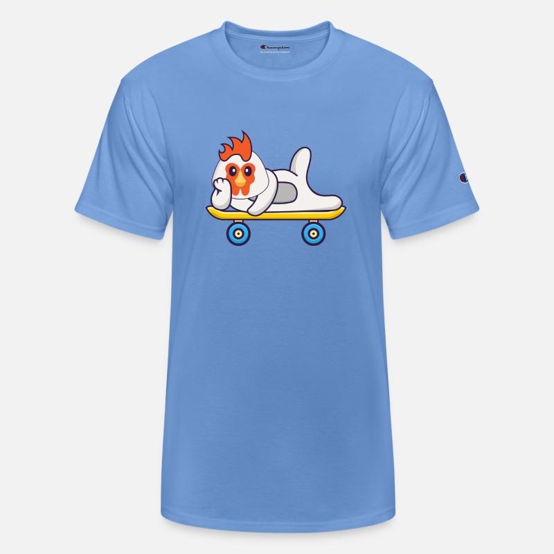 Cute Chicken Lying On A Skateboard