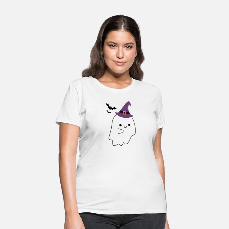 cute Halloween ghost wear a hat
