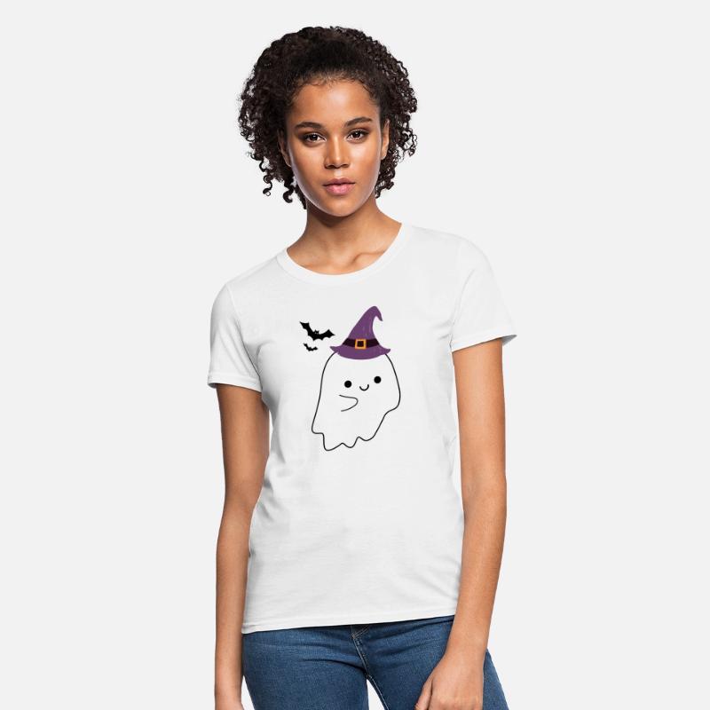 cute Halloween ghost wear a hat