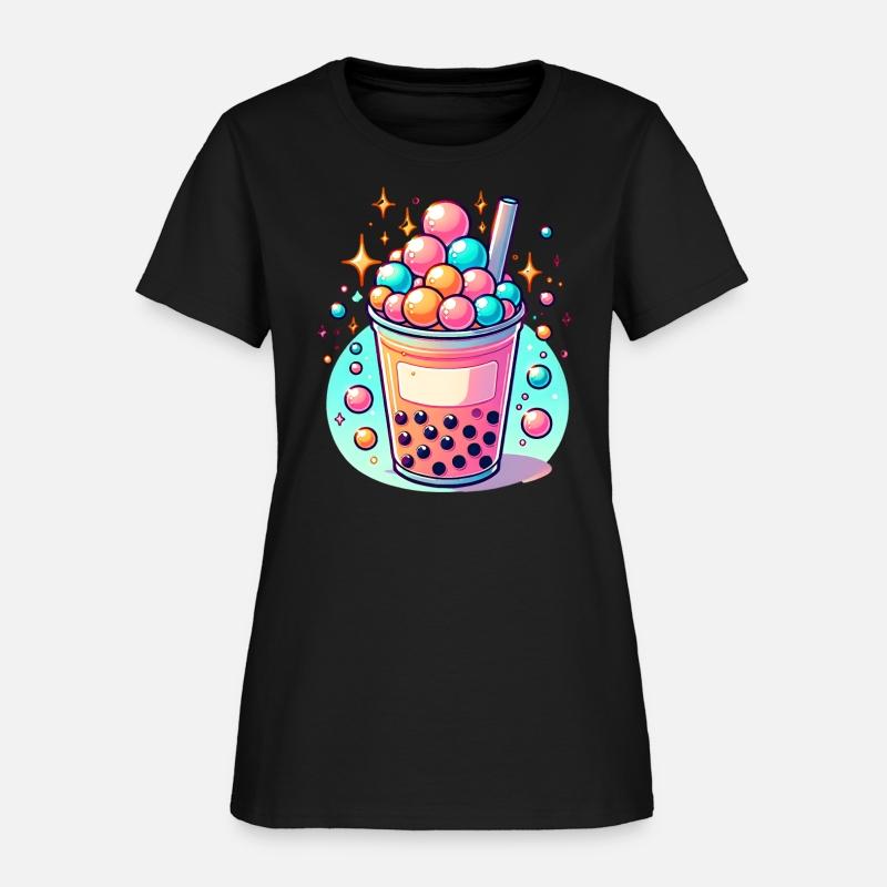 Cute Pastel Bubble Tea Cartoon Illustration