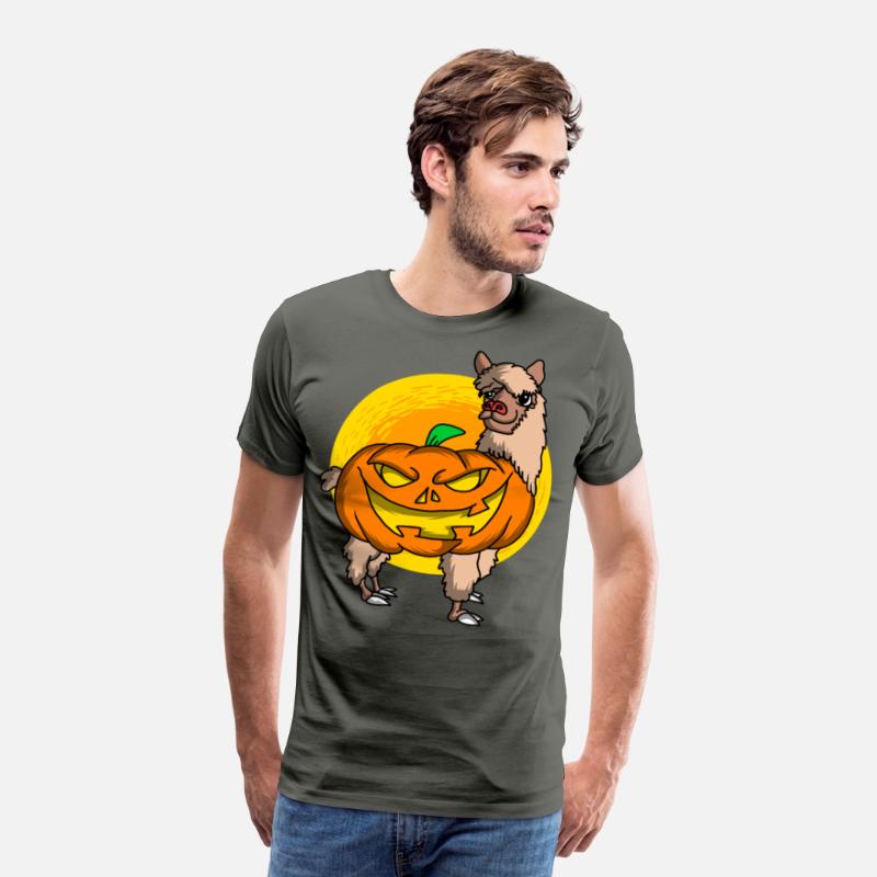 Cute Spooky Halloween Alpaca with Pumpkin Costume