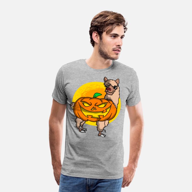 Cute Spooky Halloween Alpaca with Pumpkin Costume