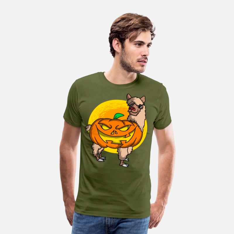 Cute Spooky Halloween Alpaca with Pumpkin Costume